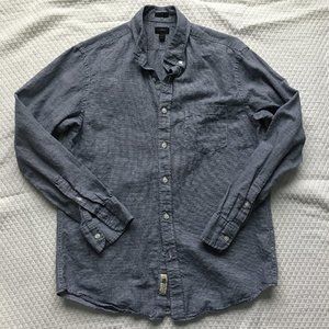 J. Crew Slim Button Down Blue Seersucker Size Medium